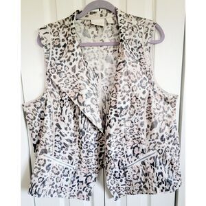 Chico's 4 Sleeveless Linen Blend Open‎ Front Cover Vest Shirt Top Size 1X Pckts